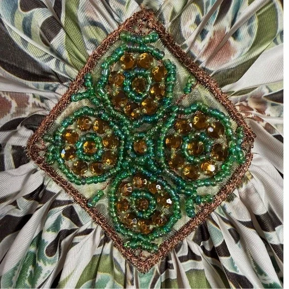 Apt 9 Fairycore Boho Beaded Medallion Tunic Top Y2K Earthy Festival M - Picture 4 of 7